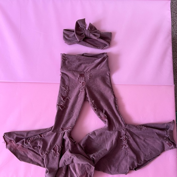 Hand Crafted Other - Adorable, halloween style bell bottoms with matching ribbon headband!